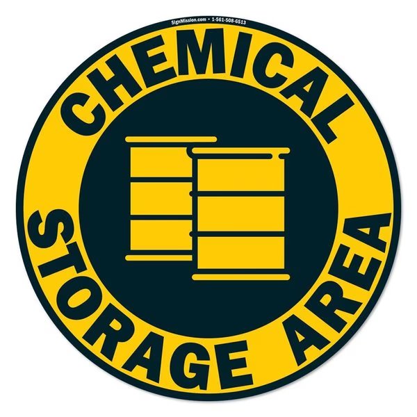 Chemical Storage Area 2 16in Non-Slip Floor Marker, 12PK, 16 in L, 16 in H, FD-C-16-12PK-99962, Signmission, Mfr#: FD-C-16-12PK-99962